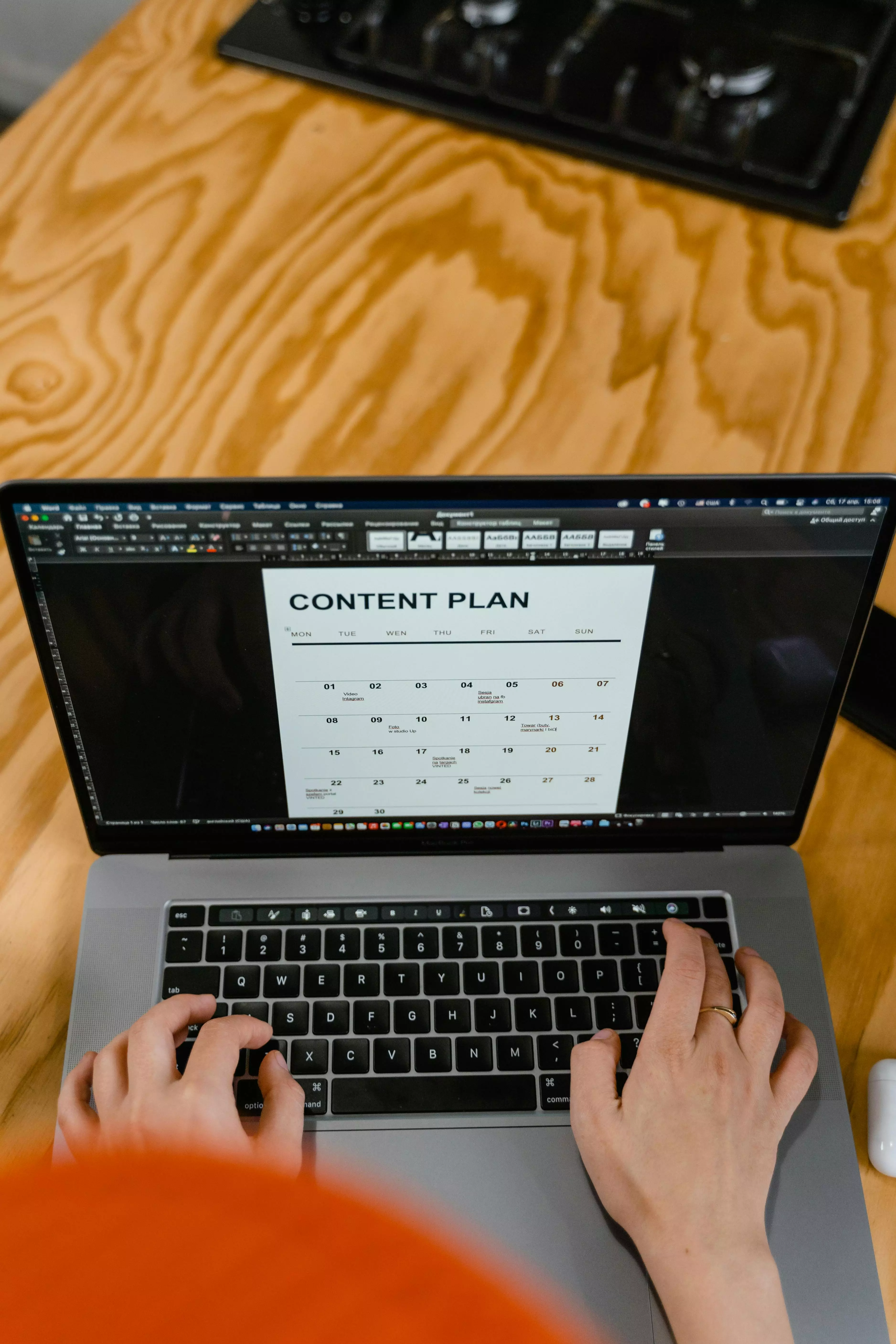 laptop on a table